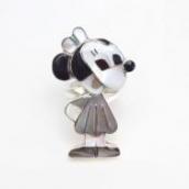【Paula Leekity】 Zuni Black & White Inlay『Minnie』 Silver Ring