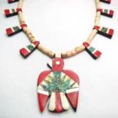 Antique Santo Domingo Big Thunderbird Necklace  c.1930～