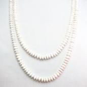 OLDPAWN White Shell Beads 2 Strand Heishi Necklace 1 c.1970～