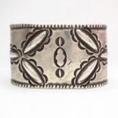 Antique Stamped Heavy Ingot Silver Wide Cuff Bracelet c.1900