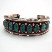 【Louise Platero】 Vintage 9 Row Cuff Bracelet  c.1950～