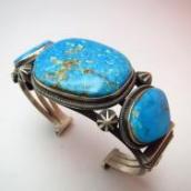 OLDPAWN Cuff with Kingman Turquoise  c.1980