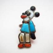 Zuni Channel Inlay Stoned Mickey Ring c.1970