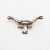 Vintage Casted Silver Cow Shape Small PinBrooch  c.1930～