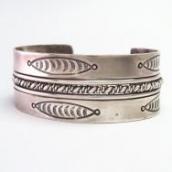 Vtg 【Seligman's】 Navajo 5 Wire Row Wide Cuff Bracelet c.1945