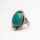 Antique Split Shank Ring with Oval TQ  c.1940～