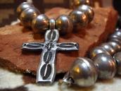 Vintage Bench Made Bead Necklace w/Cross  c.1950