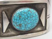 Vintage Navajo Heavy Silver Overlay Cuff w/Gem #8 TQ c.1950～