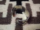 Vintage Navajo Heavy Silver Overlay Cuff w/Gem #8 TQ c.1950～