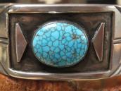 Vintage Navajo Heavy Silver Overlay Cuff w/Gem #8 TQ c.1950～