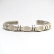 Joe D Yazzie Chiseled Half-Round Wire Cuff Bracelet c.1960 1