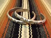 Joe D Yazzie Chiseled Half-Round Wire Cuff Bracelet c.1960 1