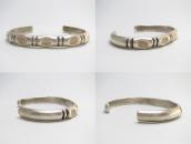 Joe D Yazzie Chiseled Half-Round Wire Cuff Bracelet c.1960 2