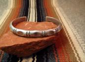 Joe D Yazzie Chiseled Half-Round Wire Cuff Bracelet c.1960 2