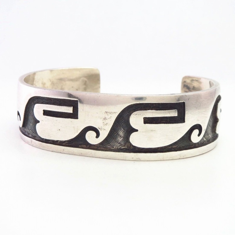 【Michael Sockyma】 Hopi Old Overlay Cuff Bracelet  c.1970