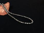 Vintage "Navajo Pearl" Silver Beaded Long Necklace  c.1960～