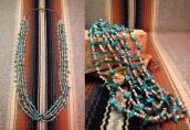 Vintage Turquoise & Shell Bead 4 Strand Necklace