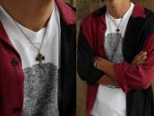 Vintage Zuni Multi-Stone Inlay Cross Fob Necklace  c.1955～