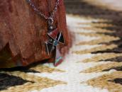 Vintage Zuni Multi-Stone Inlay Cross Fob Necklace  c.1955～