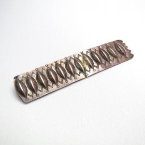 Antique Navajo Repoused Silver Collar Ornament Pin c.1920～ 2