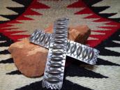 Antique Navajo Repoused Silver Collar Ornament Pin c.1920～ 2