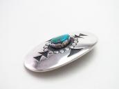 【Carl Luthey Shop】Silver Overlay Pin w/Gem Turquoise c.1965～