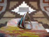 Vintage Zuni Unusual Inlay Silver Ring  c.1940～