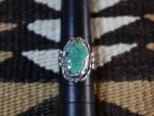 Vintage Zuni Carved Turquoise In Leaf Bezel Ring  c.1960～