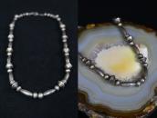 Vintage "Navajo Pearl" Handmade Silver Bead Necklace c.1960～