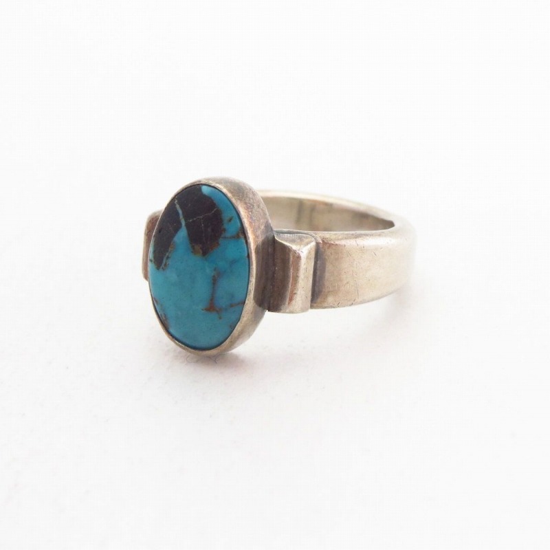 【UITA21/Ganscraft】 Vintage Sliver Ring w/Turquoise  c.1945～
