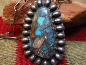 Vintage Bisbee Turquoise Fob Handmade Chain Necklace  c.1970