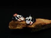 【Paula Leekity】 Zuni Inlay『Mickey & Minnie』Pierced Earrings