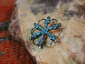 Zuni Vintage "Dishta Style" Inlay Silver Pin Brooch  c.1950～