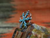 Zuni Vintage "Dishta Style" Inlay Silver Pin Brooch  c.1950～