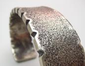 Chris Billie Navajo Tufa Cast Filed Rim Silver Cuff Bracelet