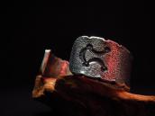 Chris Billie Navajo Tufa Cast Filed Rim Silver Cuff Bracelet