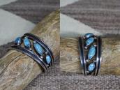 Vtg Navajo High Grade #8 Turquoise Row Cuff Bracelet c.1960～