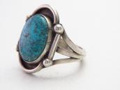 Vintage Navajo Gem Quality Turquoise Ring in Silver  c.1960