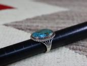 Vtg Navajo Split Shank Ring w/Gem Quality Turquoise c.1950～