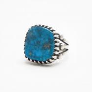 【Jimmy Herald】SplitShank Silver Ring w/Gem Turquoise c.1970