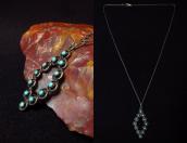 Vintage Zuni Needle Point Diamond Shape Fob Necklace c.1960～