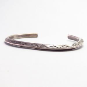 Antique Stamped IngotSilver Narrow TriangleWire Cuff c.1920～