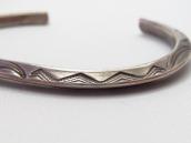 Antique Stamped IngotSilver Narrow TriangleWire Cuff c.1920～