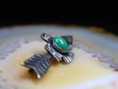 Atq 卍 Stamped Arrow & T-bird Silver Pin w/Turquoise  c.1930