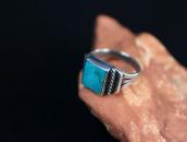 Vintage Navajo Split Shank Ring w/Blue Gem Turquoise c.1960～
