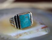Vintage Navajo Split Shank Ring w/Blue Gem Turquoise c.1960～