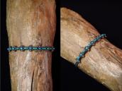 Vtg Zuni Needle Point Turquoise Narrow Cuff Bracelet c.1950～