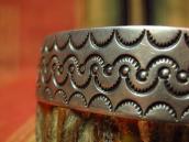 Historic Navajo Stamped Ingot Silver Cuff Bracelet  c.1890～