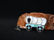 Vintage Zuni Multi-Stone Inlay Covered Wagon Pin  c.1940～