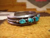 Vintage Navajo Seven Turquoise Row Cuff Bracelet  c.1970～